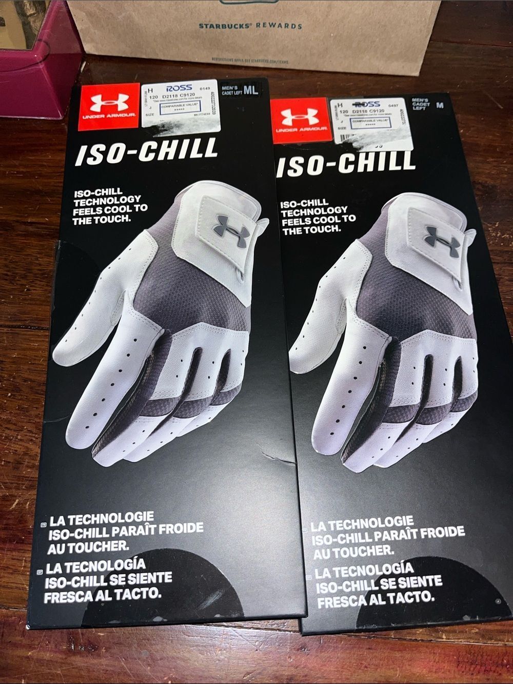 (2) Two NEW Under Armour ISO-CHILL Golf Glove White Gray-Mens Cadet Left ML